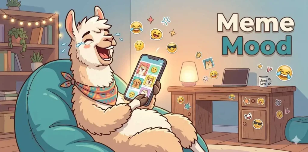 Llama reacting to internet meme