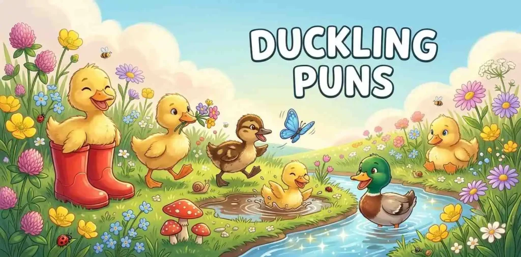 Cute ducklings playing together