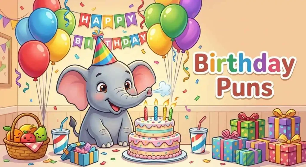 Elephant celebrating birthday with cake