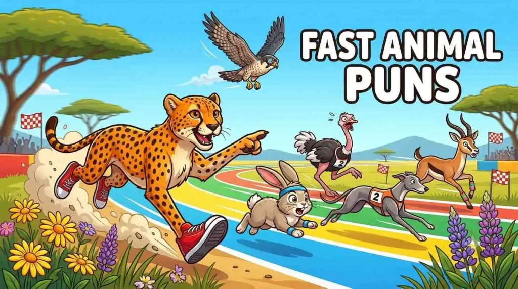 Funny fast animals racing together