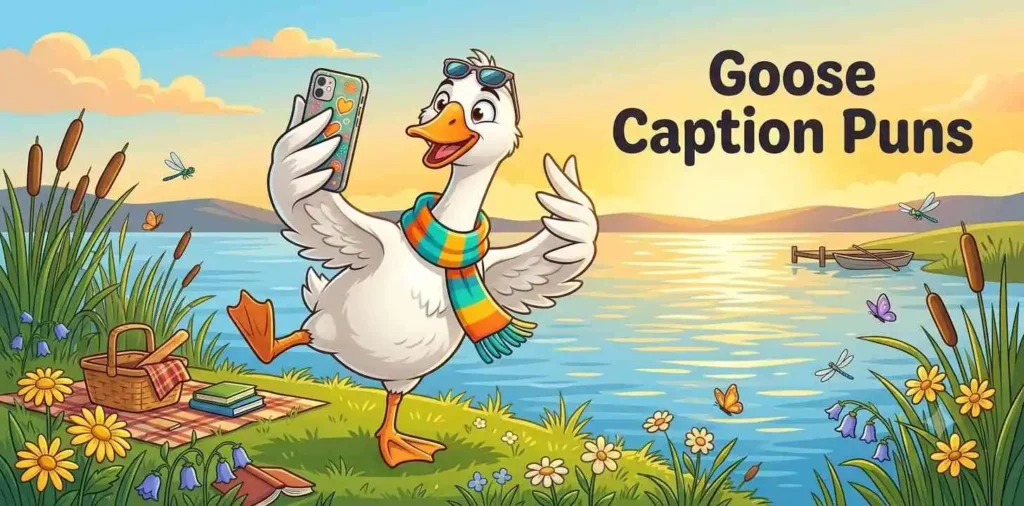 Silly goose taking funny selfie