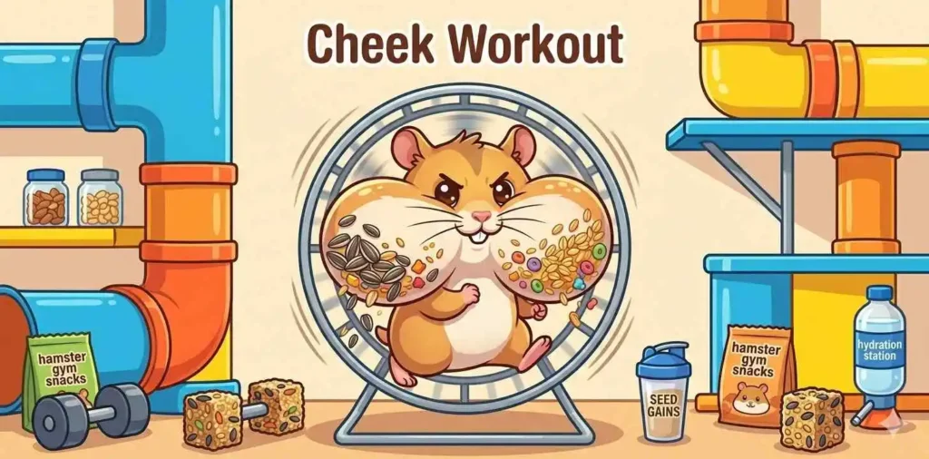 Hamster running wheel full cheeks