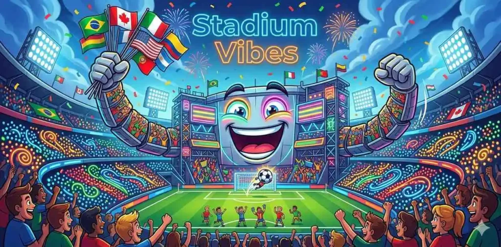 Animated stadium cheering scene