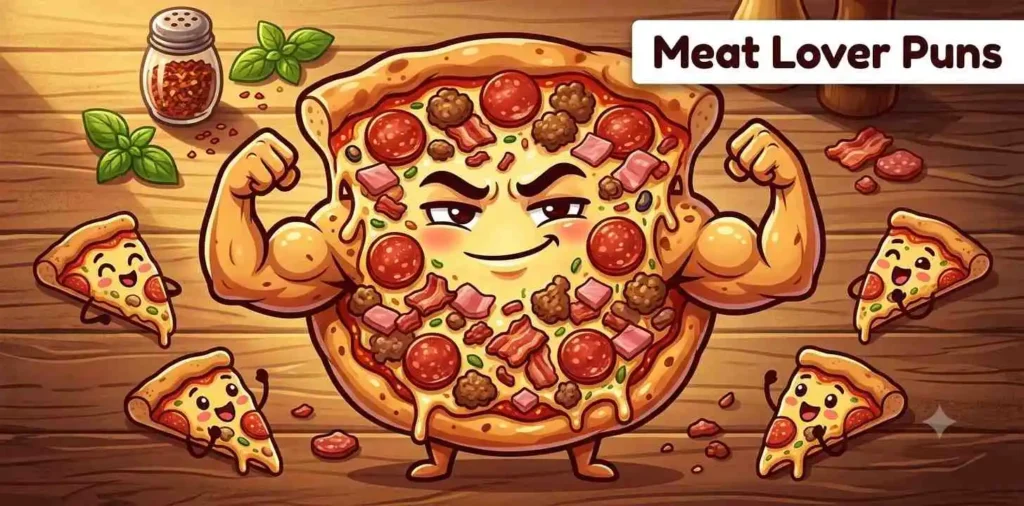 Loaded meat pizza happy expression