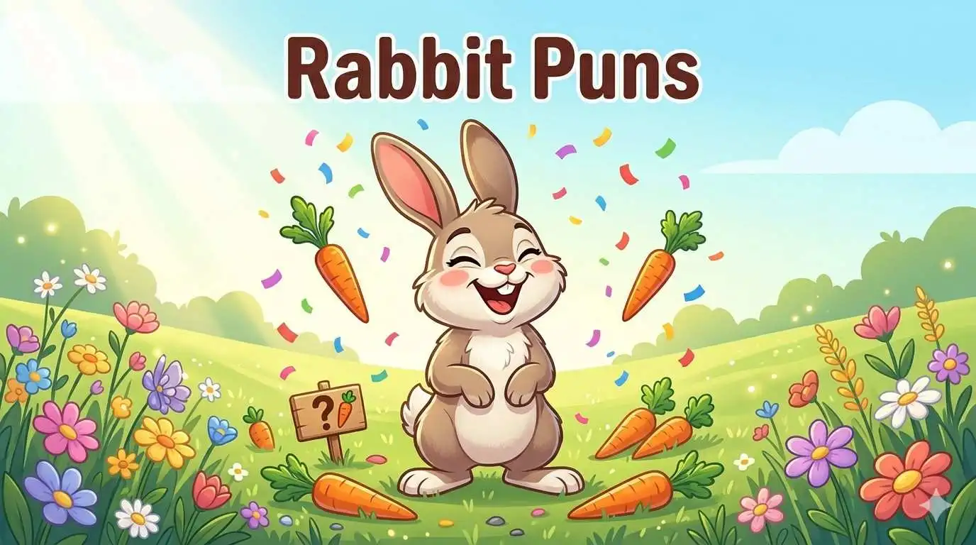 Cute cartoon rabbit telling jokes
