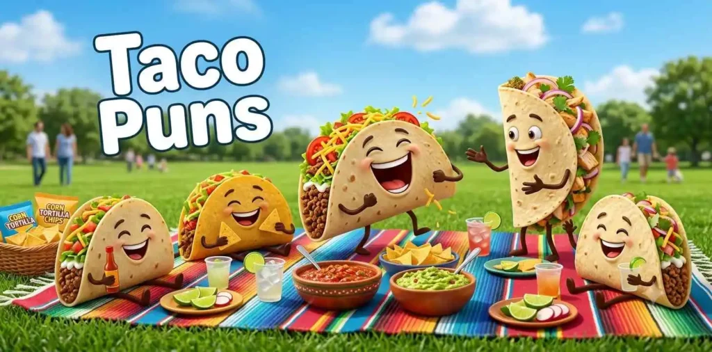 Taco friends enjoying picnic together