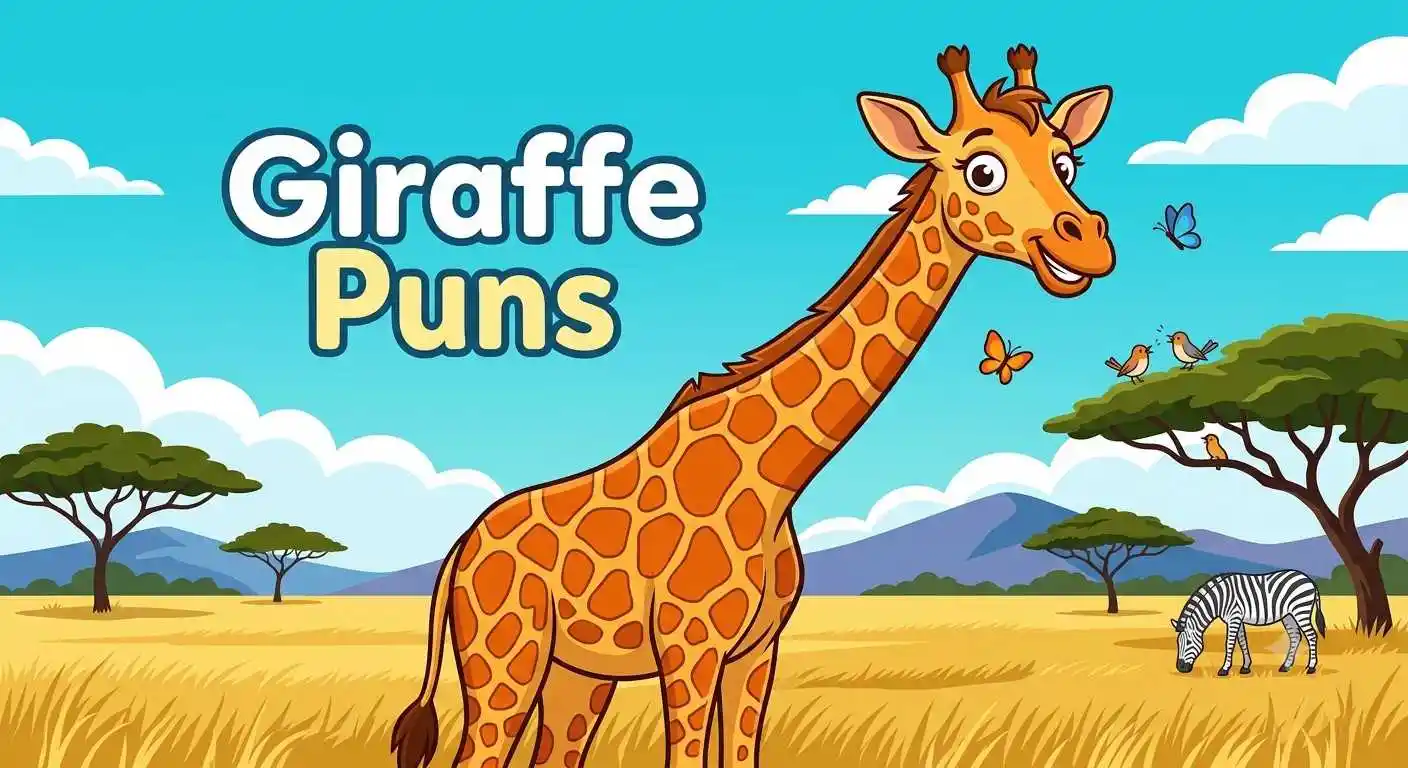 Funny giraffe smiling happily