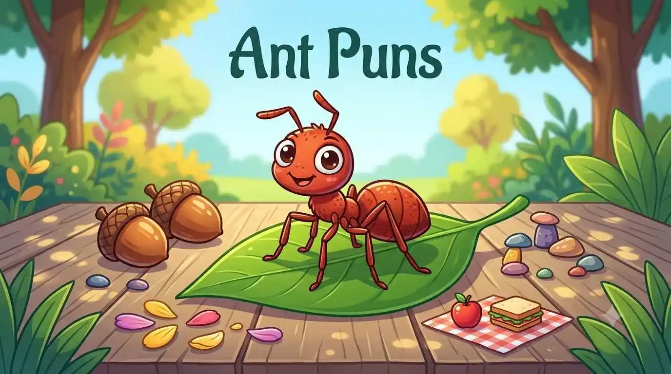 Happy ant making funny faces.