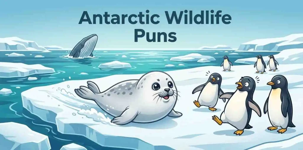 Funny seal among Antarctic wildlife