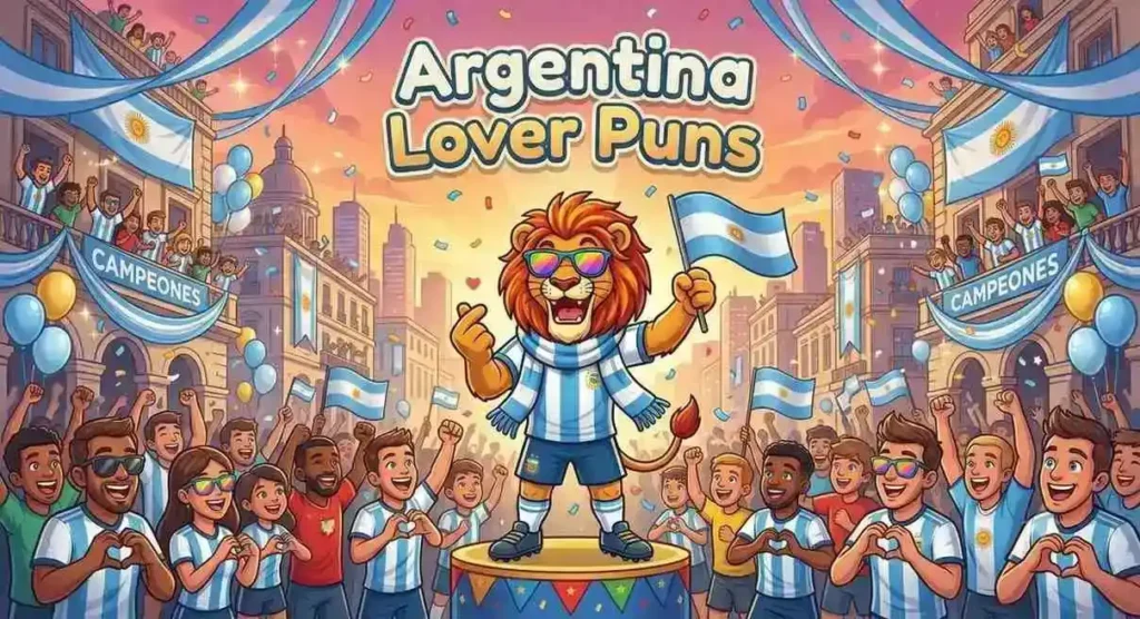 Cute Argentina fan showing heart