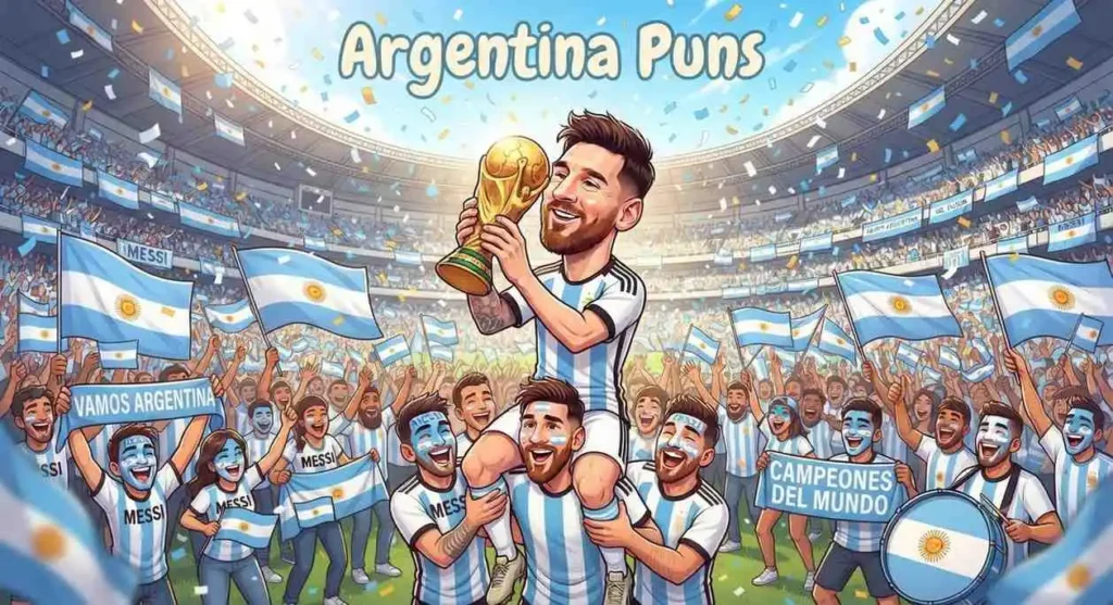 Argentina fans celebrating Messi
