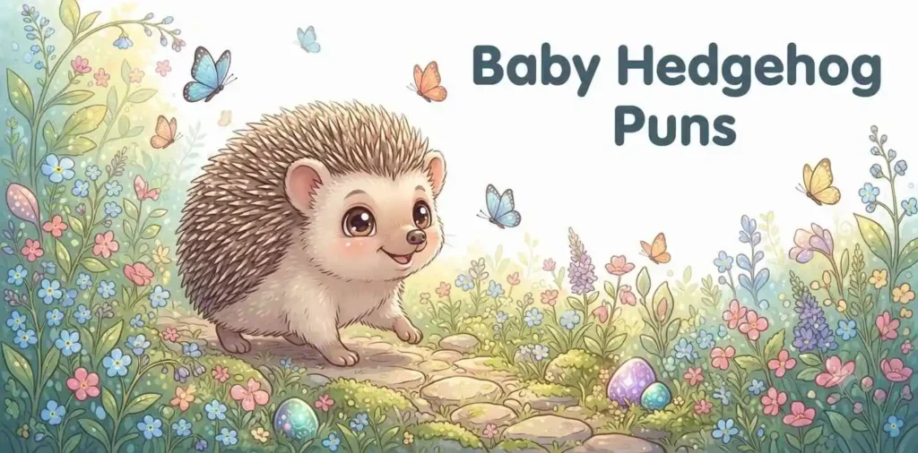Baby hedgehog exploring garden