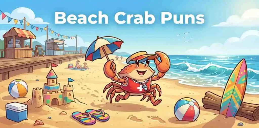 Funny crab on beach