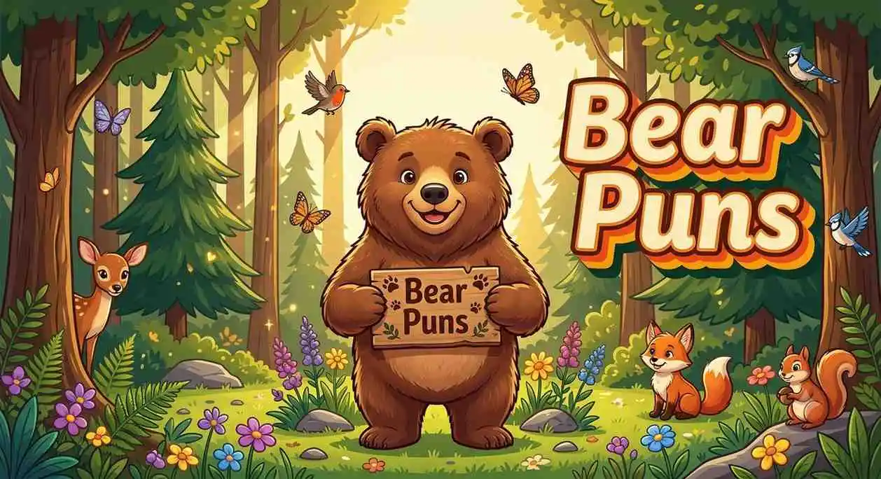 Cute bear smiling happily