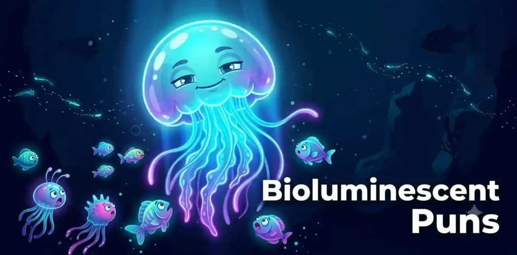 Glowing jellyfish deep sea