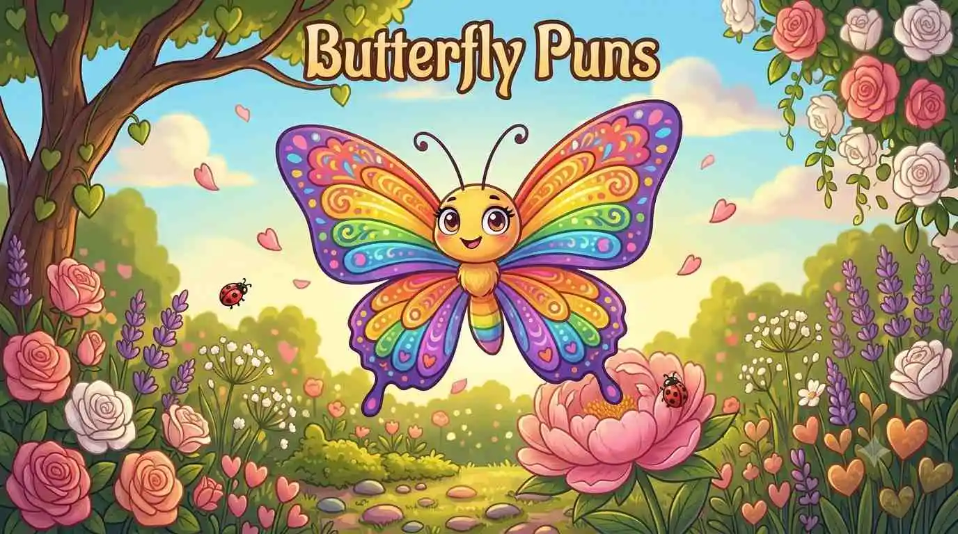 Colorful butterfly smiling happily