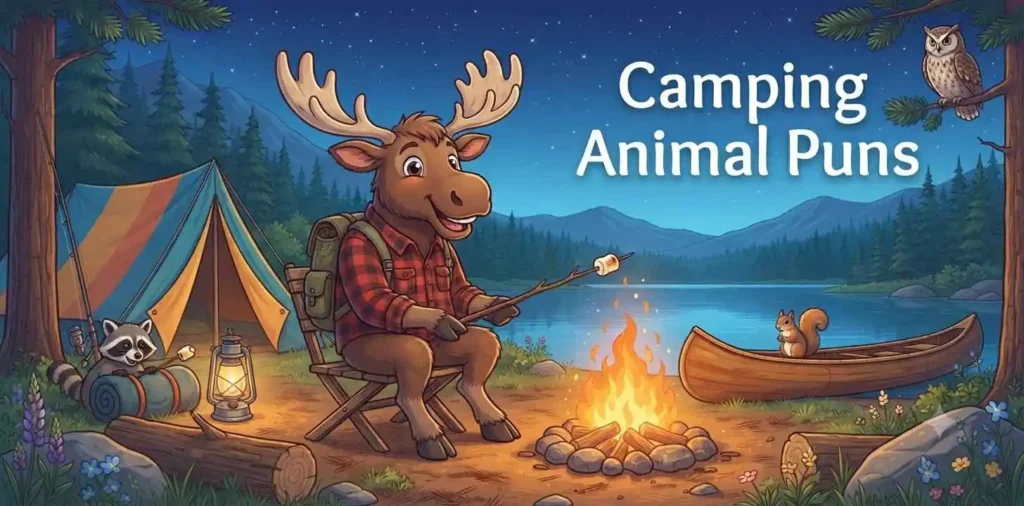 Moose camping with friends