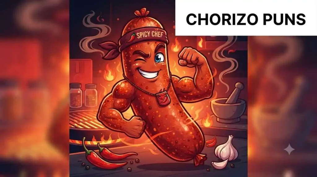 spicy chorizo sausage cartoon character