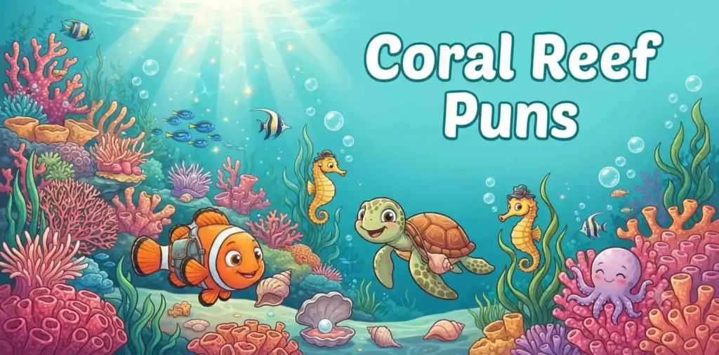 Happy sea animals underwater