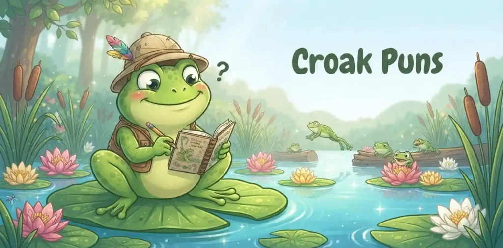 Funny frog making croak joke