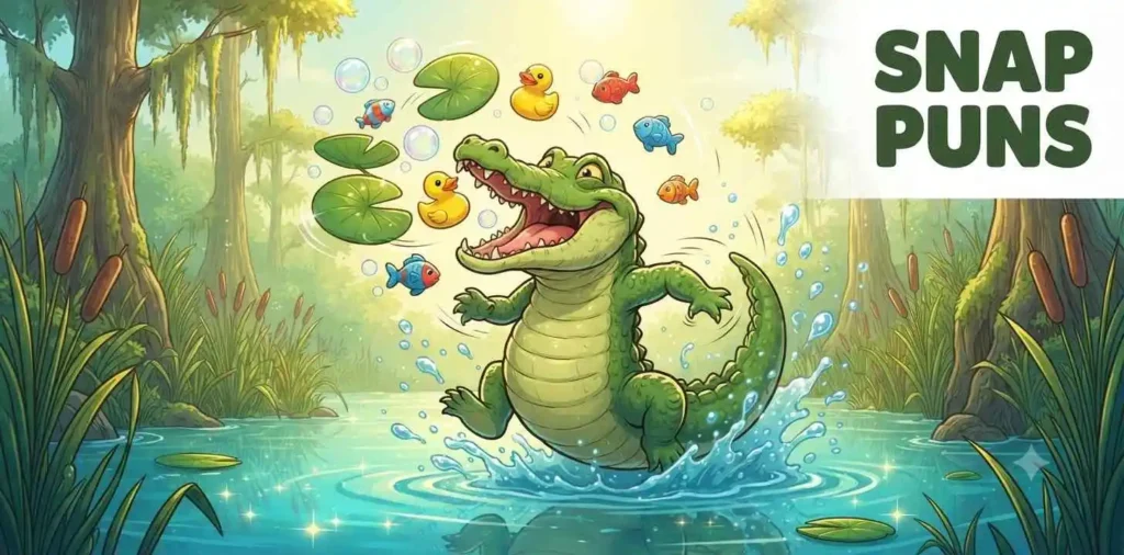 Crocodile snapping with excitement