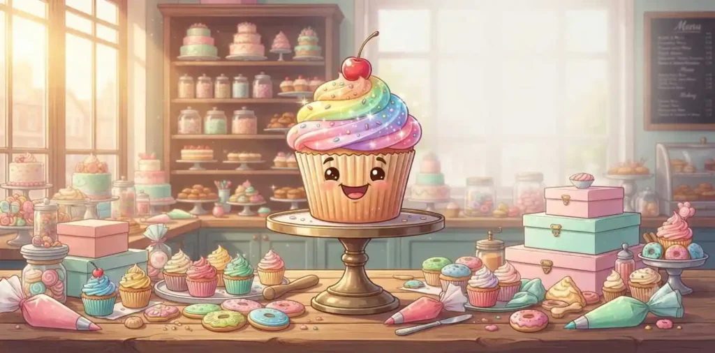 Colorful cupcakes with sprinkles
