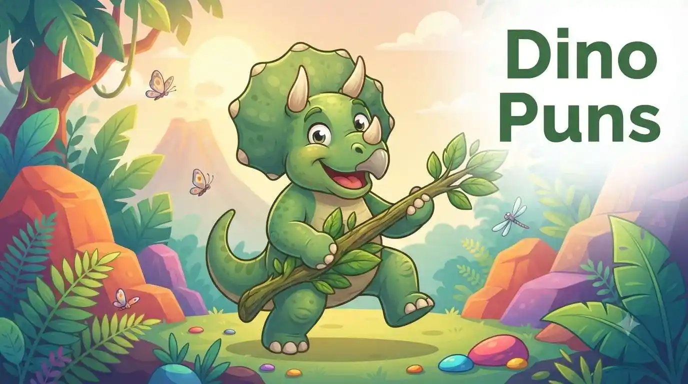Funny dinosaur adventure scene