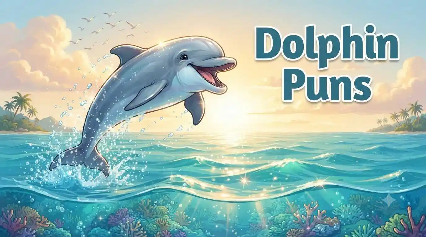 Playful dolphin jumping happily