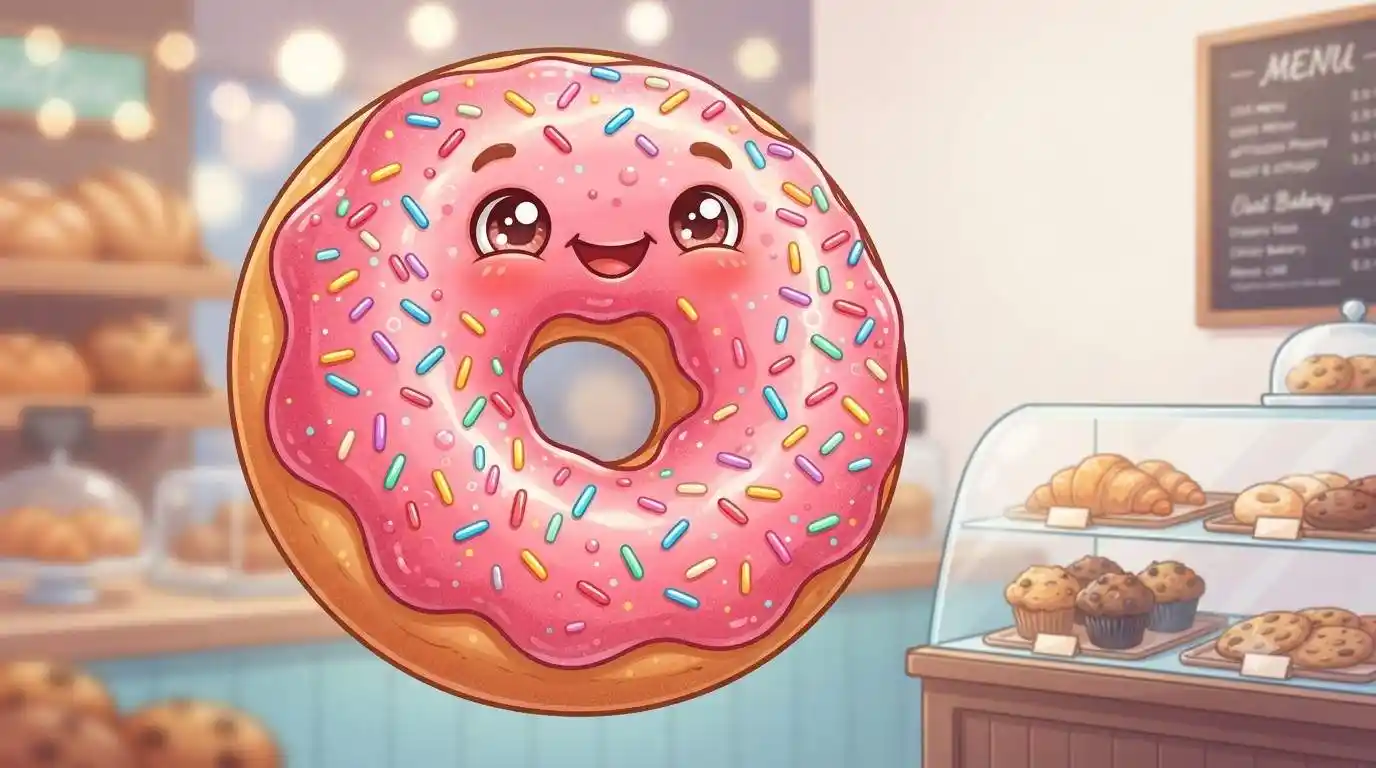 Colorful donut with sprinkles