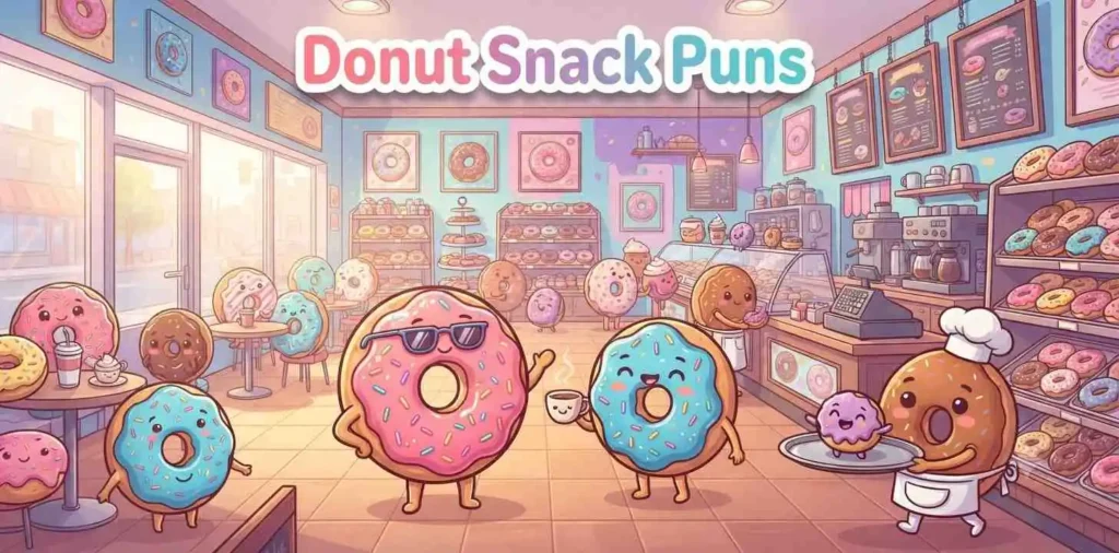 Colorful donuts sharing smiles