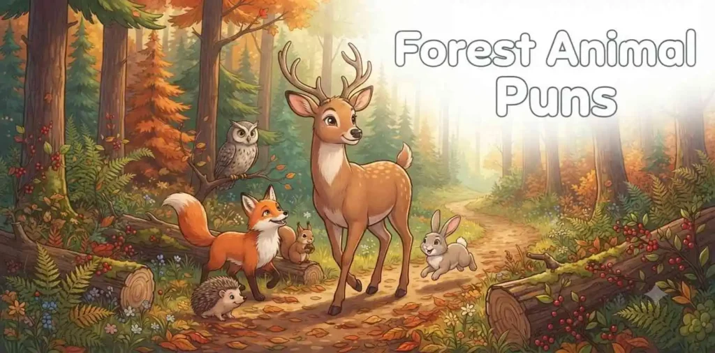 Friendly forest animals together
