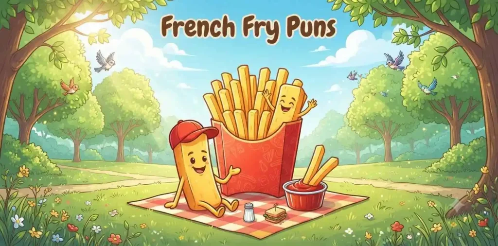 Smiling fries with ketchup