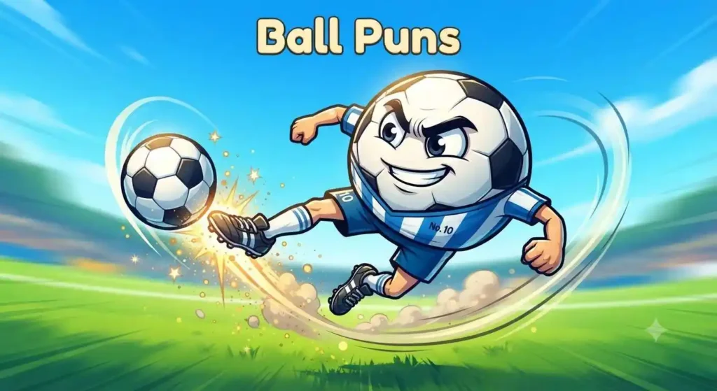 Cartoon football kicking mid-air