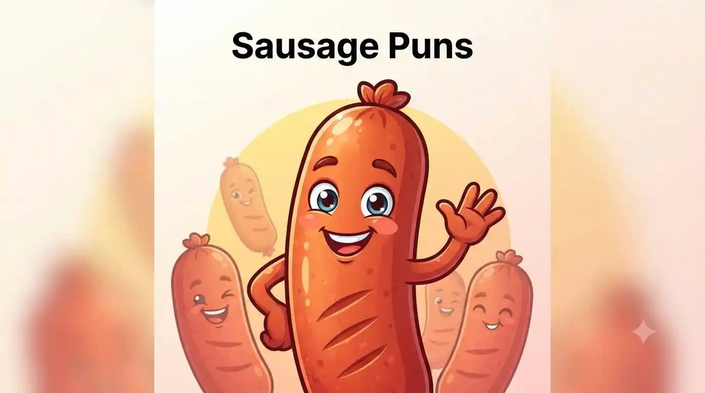 cartoon sausage characters smiling together