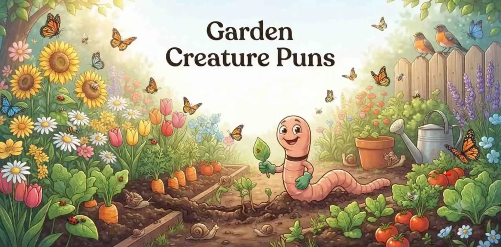 Garden worm with flowers