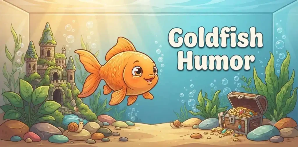 Cute goldfish in aquarium