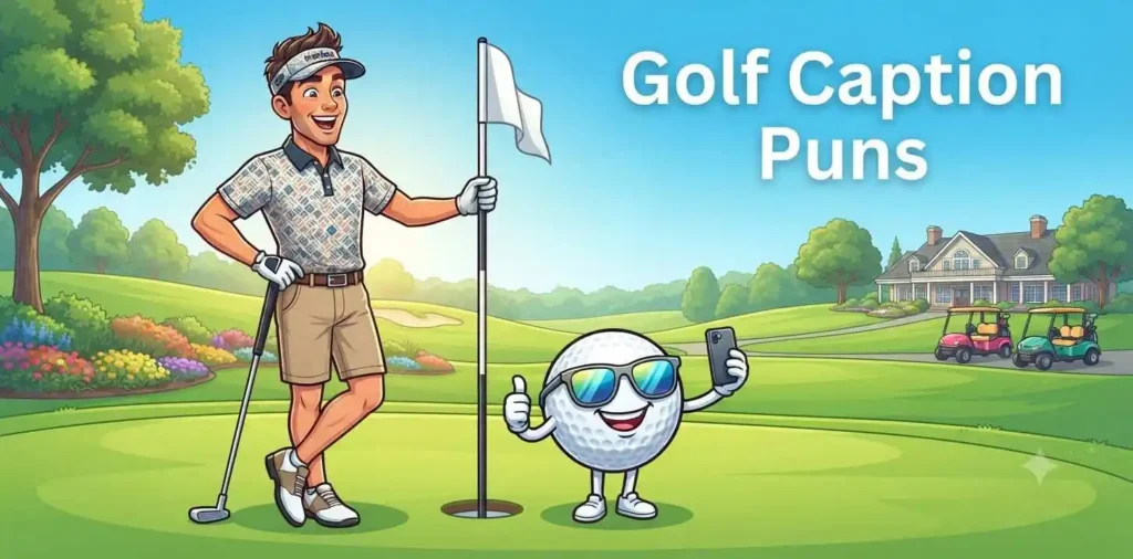 Golfer posing happily