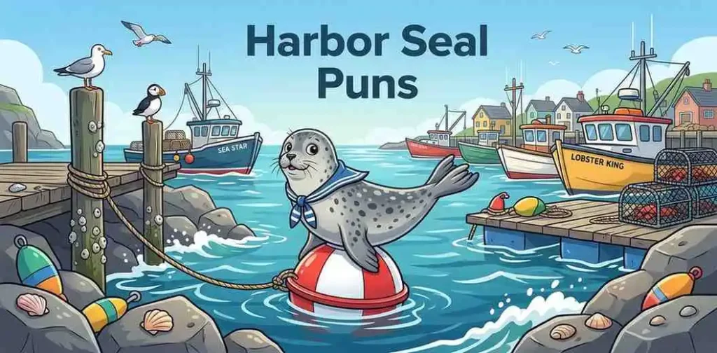 Harbor seal near coastal rocks