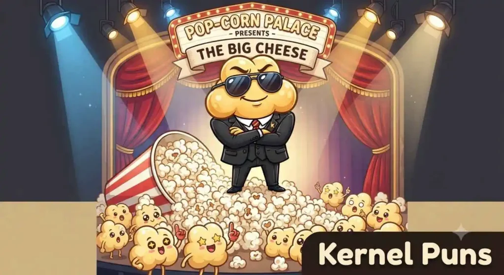 Funny popcorn boss character leader