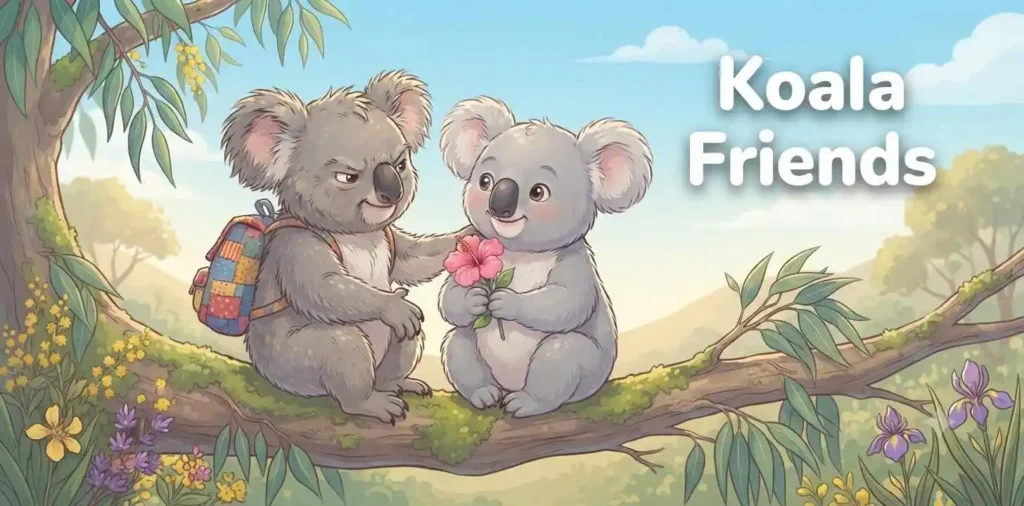 Koalas sharing friendship moment