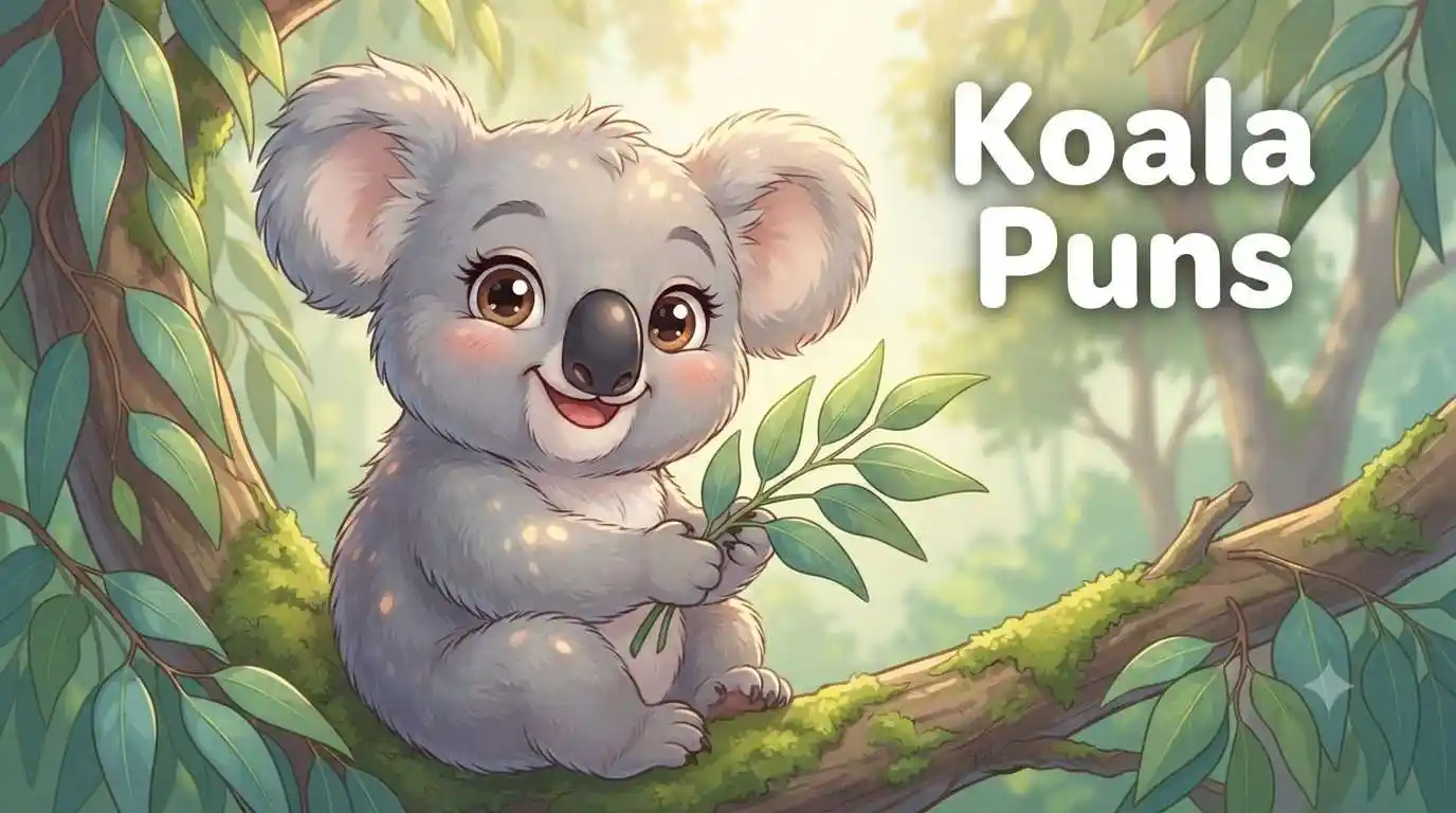 Cute koala sitting on branch