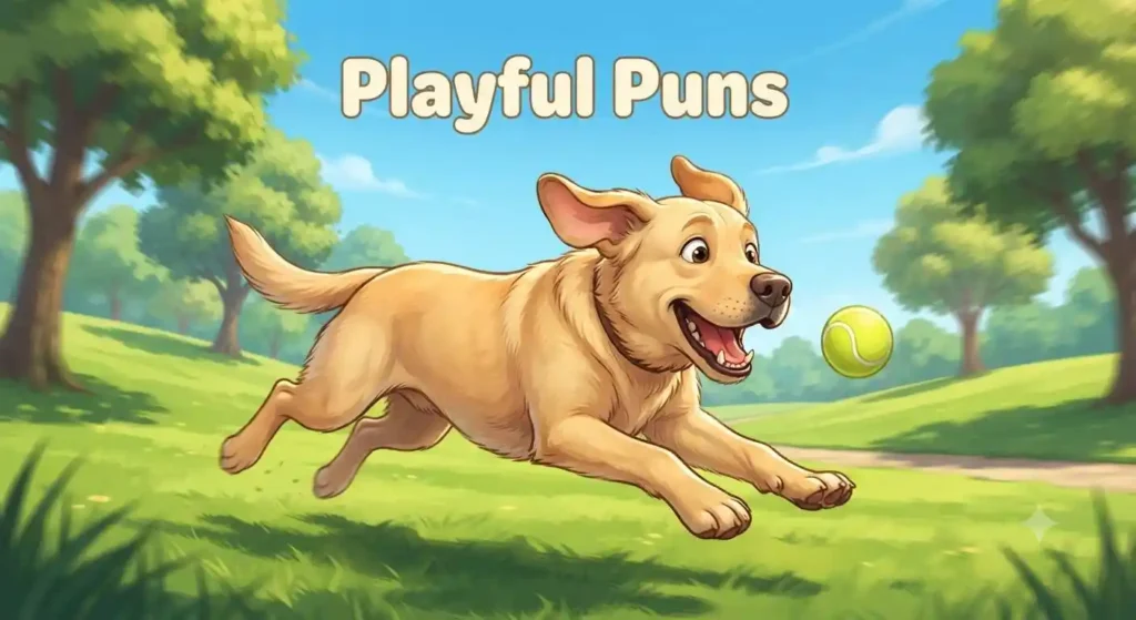 Playful Labrador fetching ball