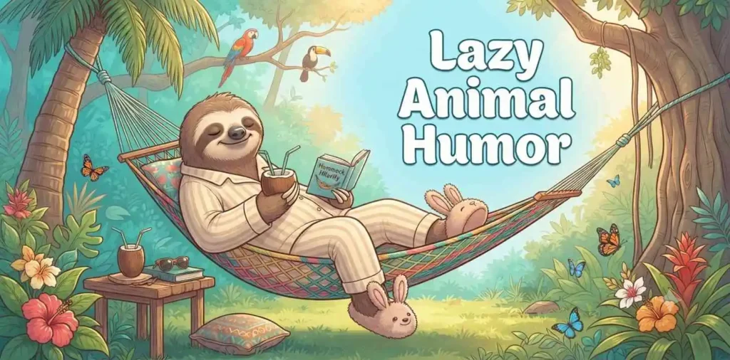 Sleepy sloth relaxing peacefully