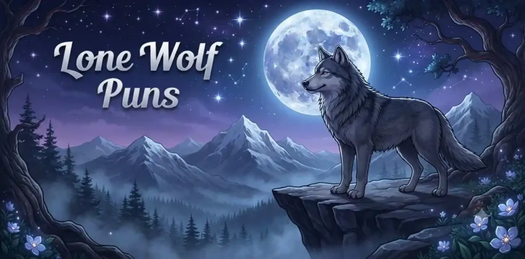 Wolf beneath full moon