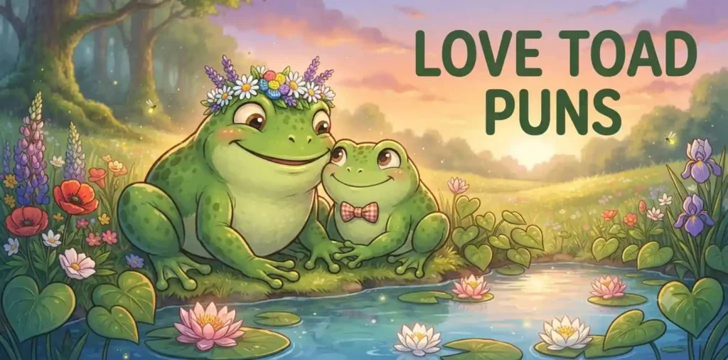 Cute toads showing love.