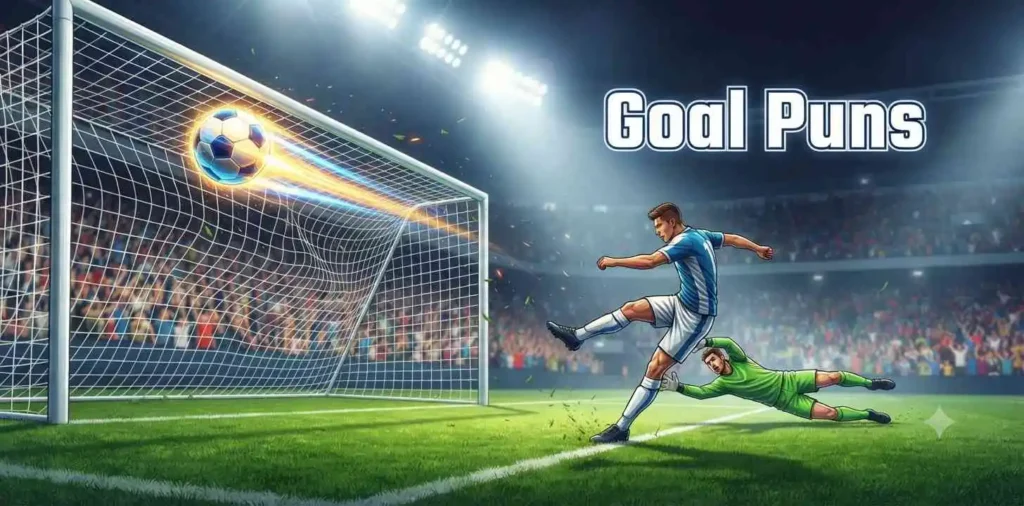 Striker scoring powerful goal