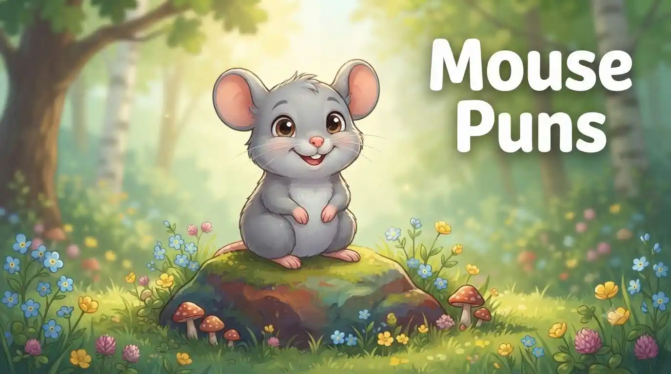 Cute mouse sitting happily