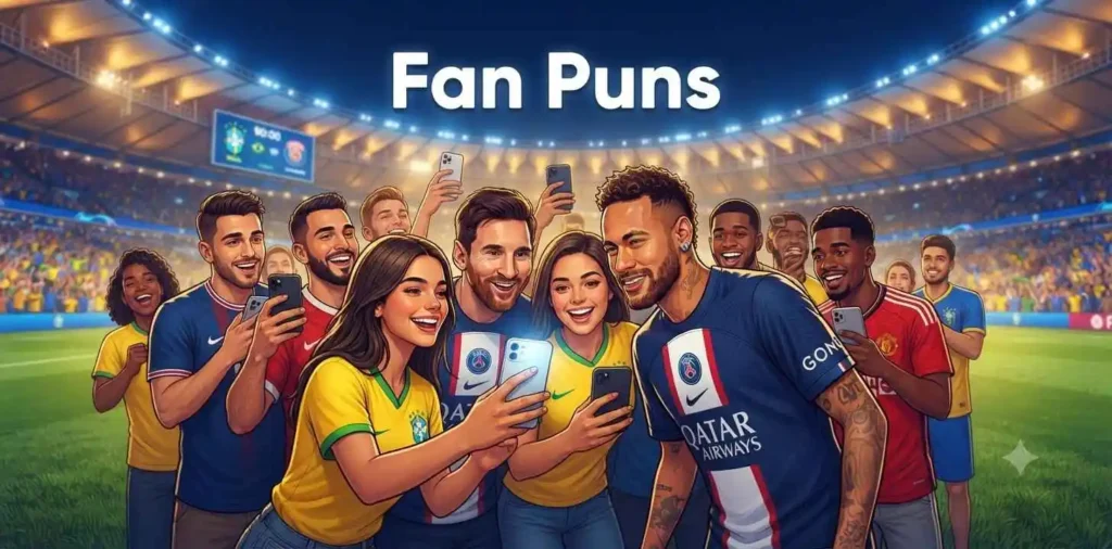 Fans taking selfie football star