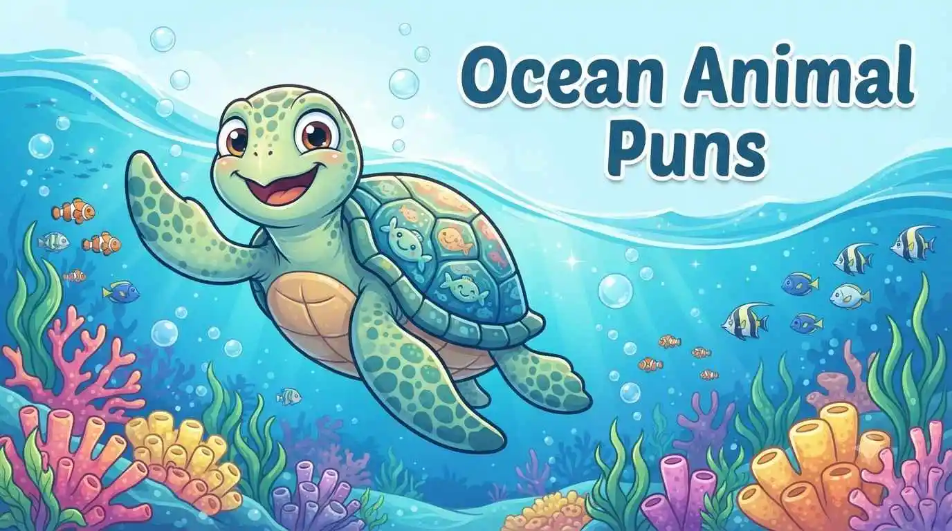 Happy sea animals underwater
