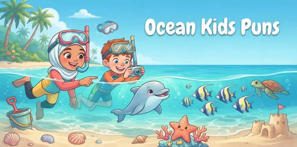 Kids exploring ocean animals